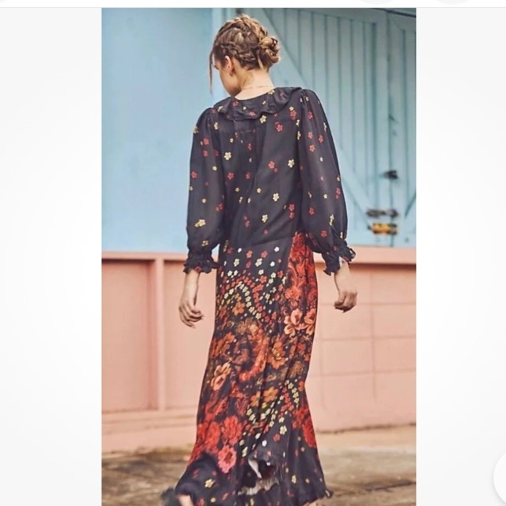 Free people Talsey Boho floral maxi dress size small oversized - Picture 2 of 10